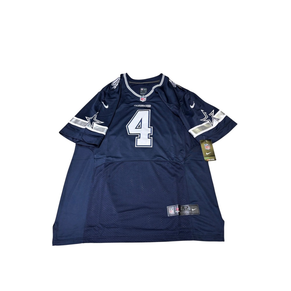 NWT Nike Dallas Cowboys Dak‎ Prescott 4 On Field Jersey Mens 52 XL Navy Blue